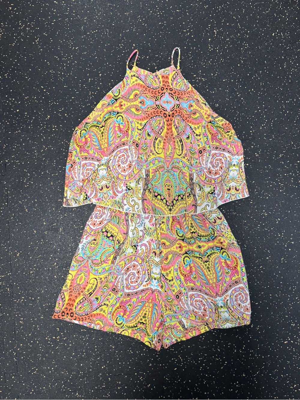 Women’s Bright Paisley Halter Romper in Multi-Color